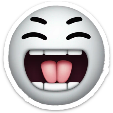 🟡 emoji with MV instead of eyes and a tongue sticking out of the right side of the mouth and 14 below the left corner of the mouth  sticker