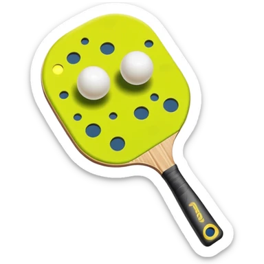 pickleball paddel with ping pong ba sticker