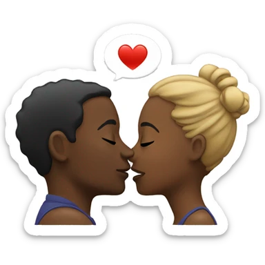 Black couple kissing sticker