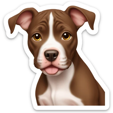 Brown Pitbull puppy sticker