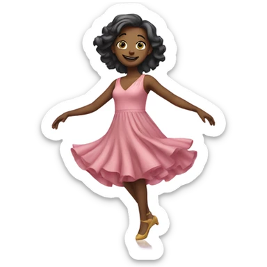 dancing girl in dress sticker