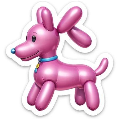 Pink balloon dog sticker