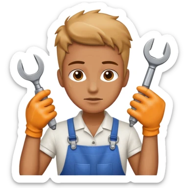 person Repairing a tool sticker