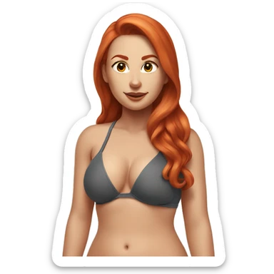 Curvy redhead in bikini beach body sfw sticker