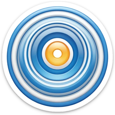 iOS-style 3D emoji: concentric curved sound waves radiating outward from a central point, with smooth glossy shading and soft light reflections sticker