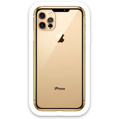 Gold border iPhone 16 Pro Max frontview sticker