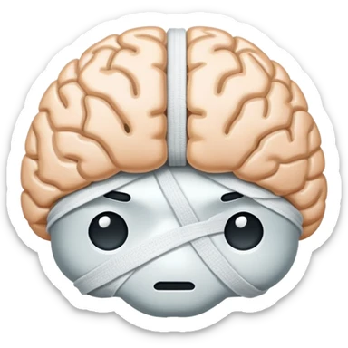 brain wrapped in a bandage sticker
