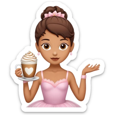 a ballerina with a head as a cup of capuchino  sticker
