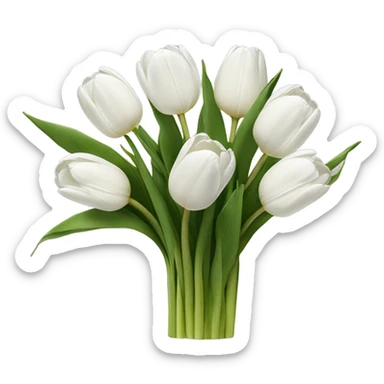 white tulip bouquet  sticker