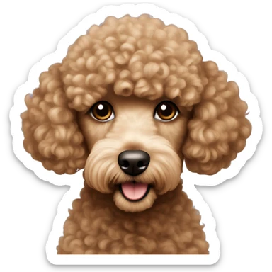 Mini poodle light brown sticker