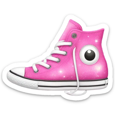 Cute pink converse hightop with sparklesss sticker