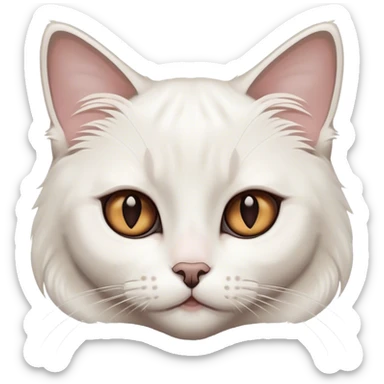 White ragdoll cat with a dark brown spot on her right eye sticker