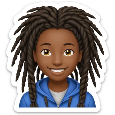 American female black dreds highschool student sticker