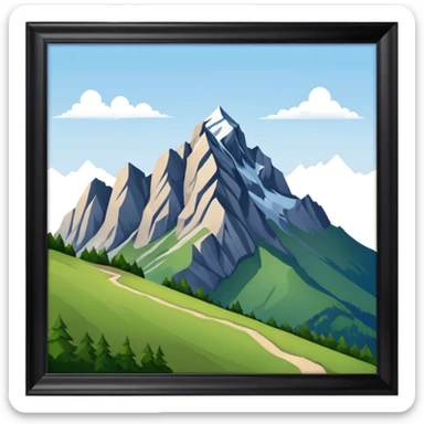 the mountain "Säntis" in St. Galler Rheintal, based on this picture > https://www.hoherkasten.ch/wp-content/uploads/2023/05/Slider_Hoher-Kasten_Sommer.jpg sticker