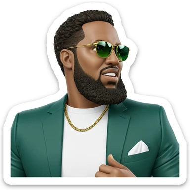 stylish male in green jacket sticker