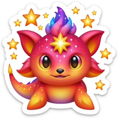 Elemental Bountiful Fruity Fruition Conceivable Forty Fiery Sparky Fierce Colorful Gradient Sparkly Nebular Starry Flaming Viney Rosey Rosy Vinal Dusky Aurorus-Amaura-Auroras-Pokémon-Fakémon-creature sticker