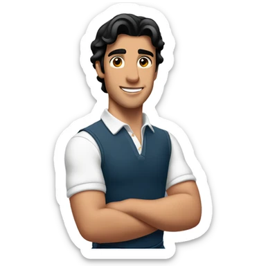Prince Eric wearing a polo shirt  sticker