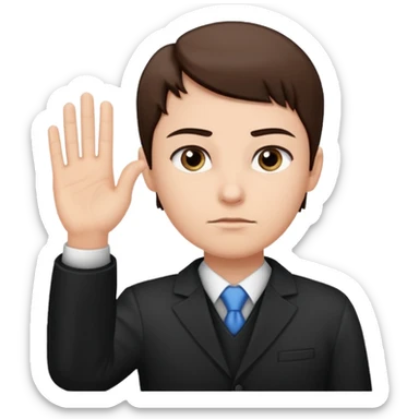 person raising right hand, taking an oath sticker