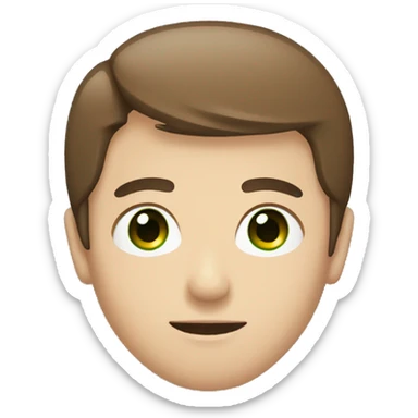 japanese guy with green eyes and brown hair with a little beard sticker