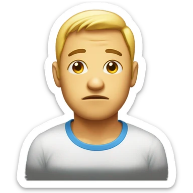 Emoji face wide eyed with a sweat drop sticker