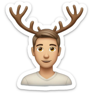 person with reindeer antlers sticker