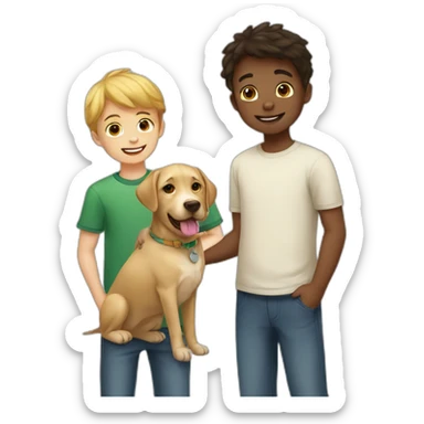 two boys with labrador sticker