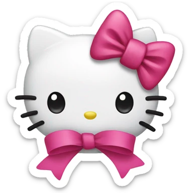 hello kitty with ribbon sticker