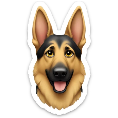A German shepherd dog with yellow hearts around it sticker