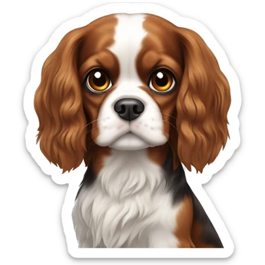 Cavalier King Charles spaniel and brunette girl sticker