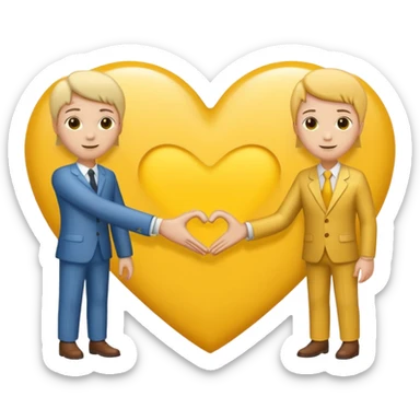 hand shake + yellow small Heart sticker