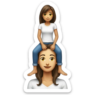 Woman sitting on the shoulders of A man sitting upsidedown sticker