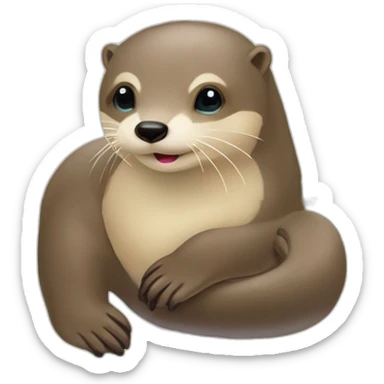 Loutre sur une loutre sur une loutre Noël et sapins  sticker