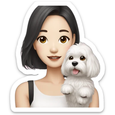 K-pop singer with dog maltese sticker