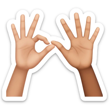 two hands reaching for each other sticker