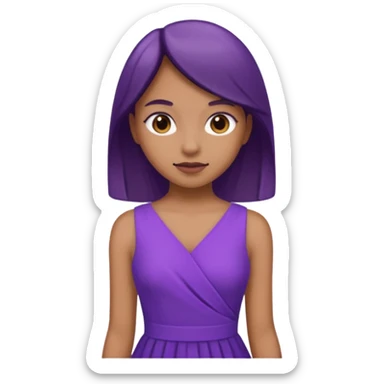 👗🧍‍♀️ merge this emojis the dress should be purple on a girl sticker