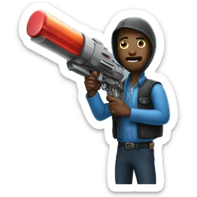 guy with RAY GUN sticker