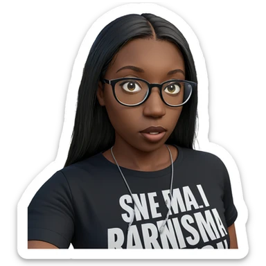 girl in black shirt outdoors sticker