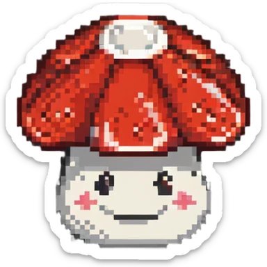 Super Mario red mushroom power-up sticker