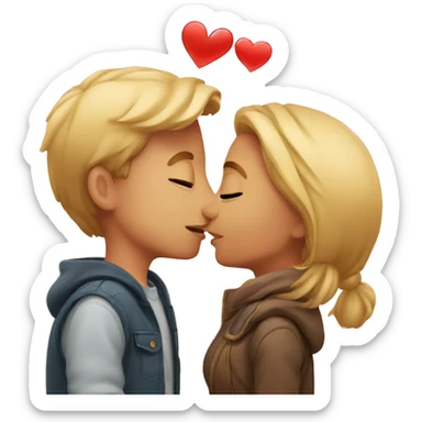 Cute love kiss sticker
