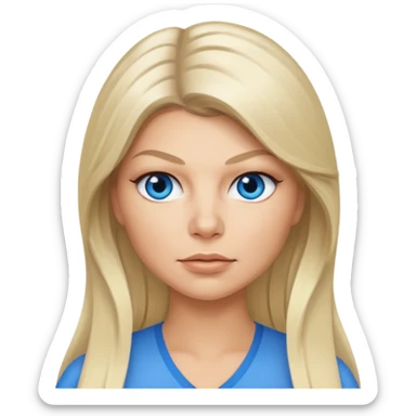 Fergie with blue eyes, long light blonde hair sticker
