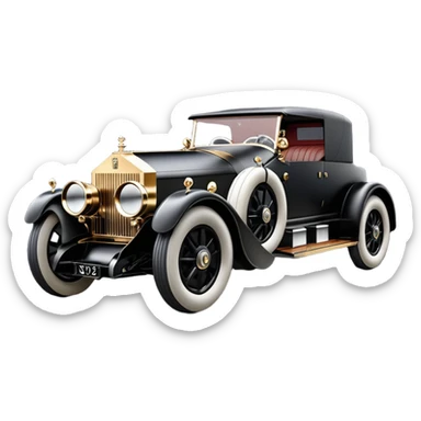 Ornate but stealth 1912 Darth Vader Rolls Royce sports coupe car  sticker