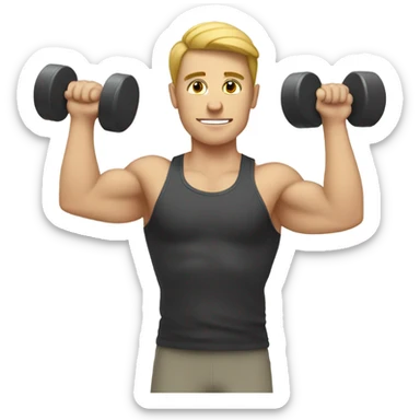 white person with dumbells sticker