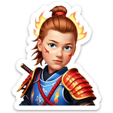 Fire-Wielding Samurai sticker