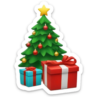 presents under a christmas tree sticker