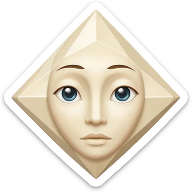 diamond shape carved from ivory. square tilted 45 degreeshead on view sticker