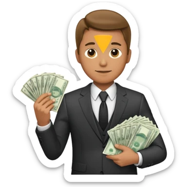 Yakuza holding money sticker