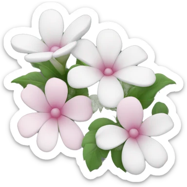 White flowers with pink color sticker
