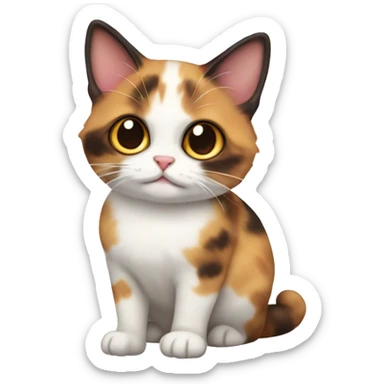 Calico munchkin cat sticker