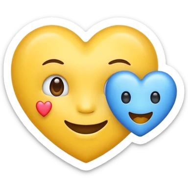Kidding emoji with blue heart  sticker