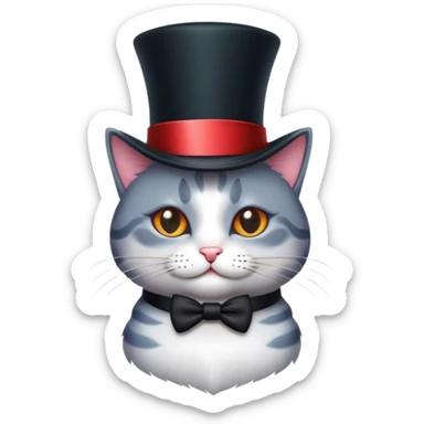 cat with a tophat sticker